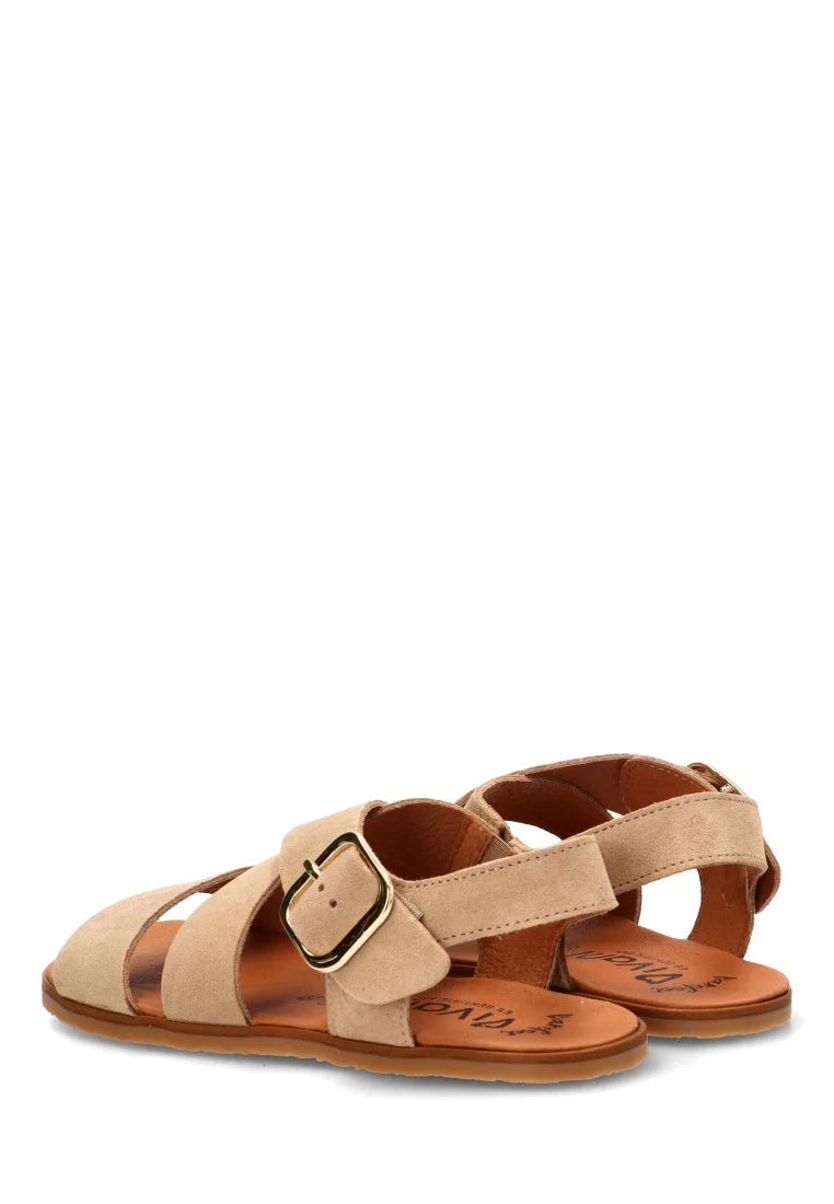 Sandalia Barefoot Vivant Lino Serraje Camello