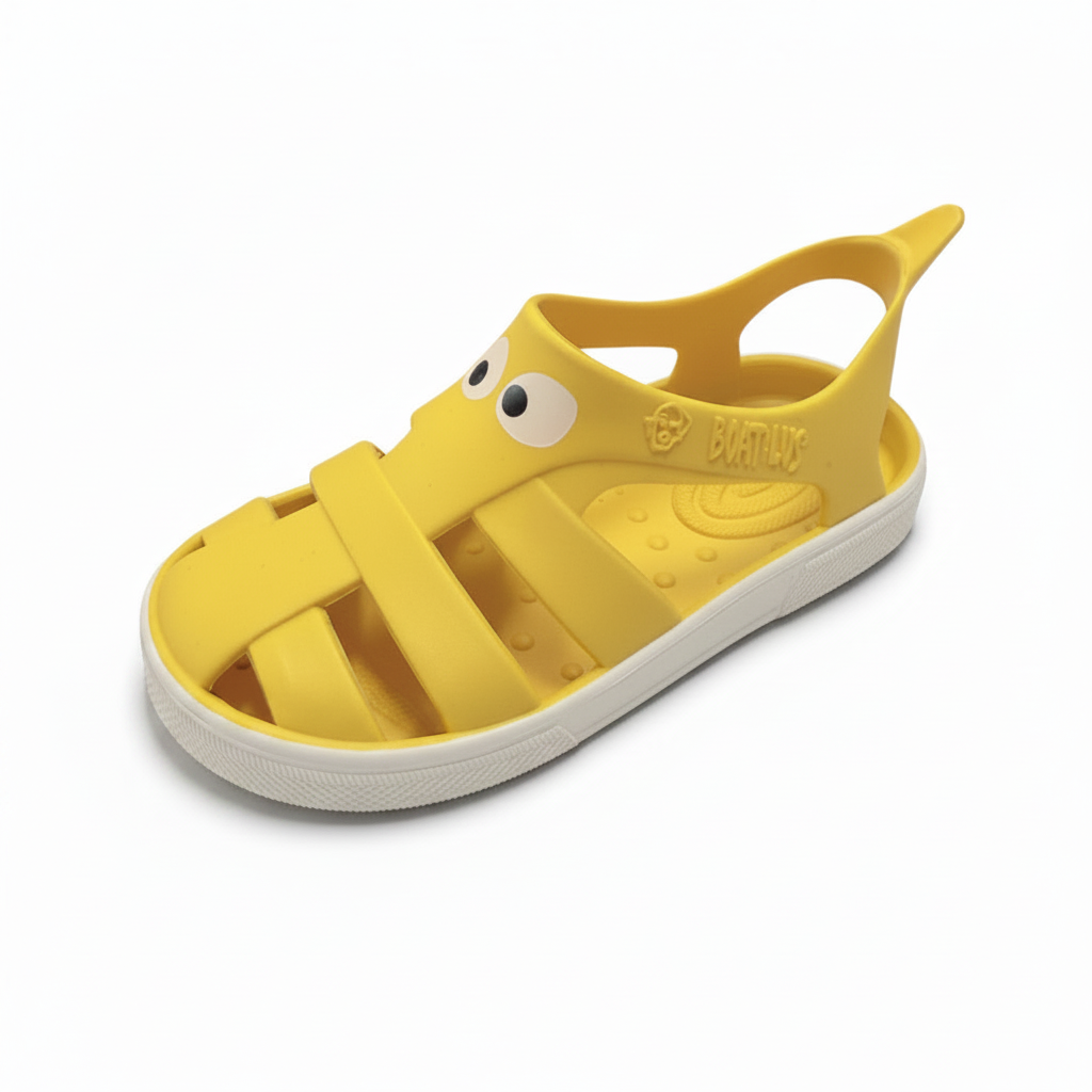 Sandalias Barefoot Boatilus Bioty Amarillo y blanco