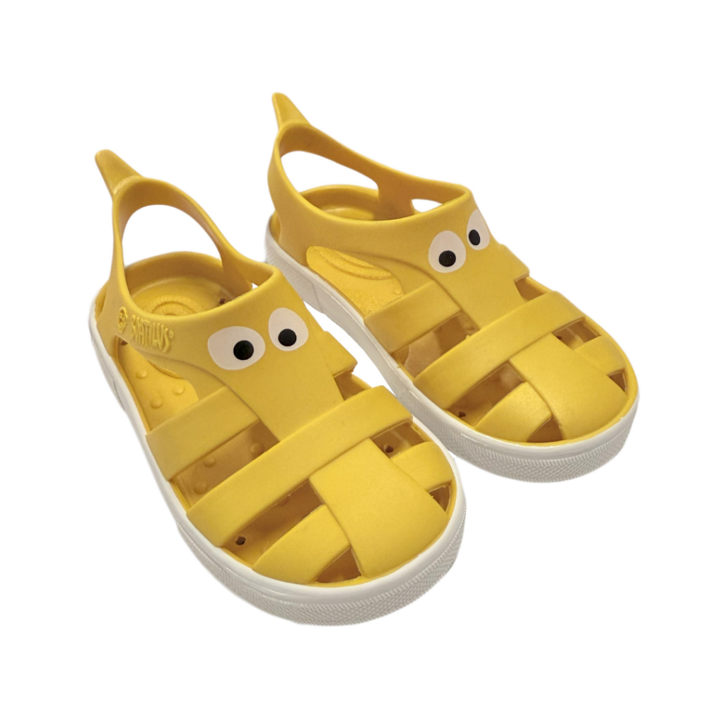 Sandalias Barefoot Boatilus Bioty Amarillo y blanco