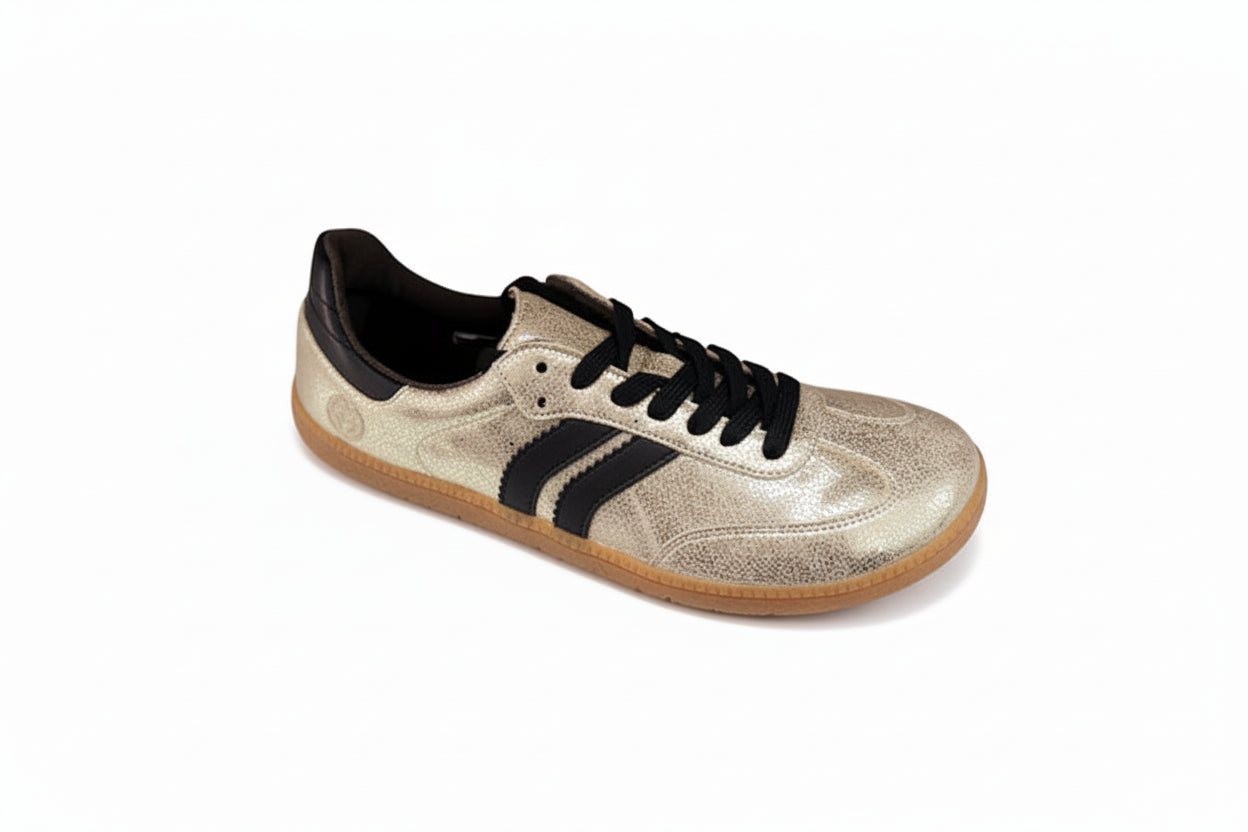 Zapatillas Barefoot Doradas Coqueflex – Deportivas Veganas Minimalistas Hechas en España