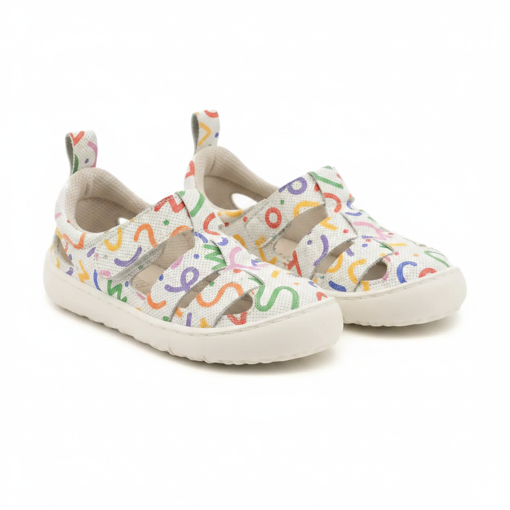 Sandalia Cangrejera Barefoot Coqueflex Verea Blanco