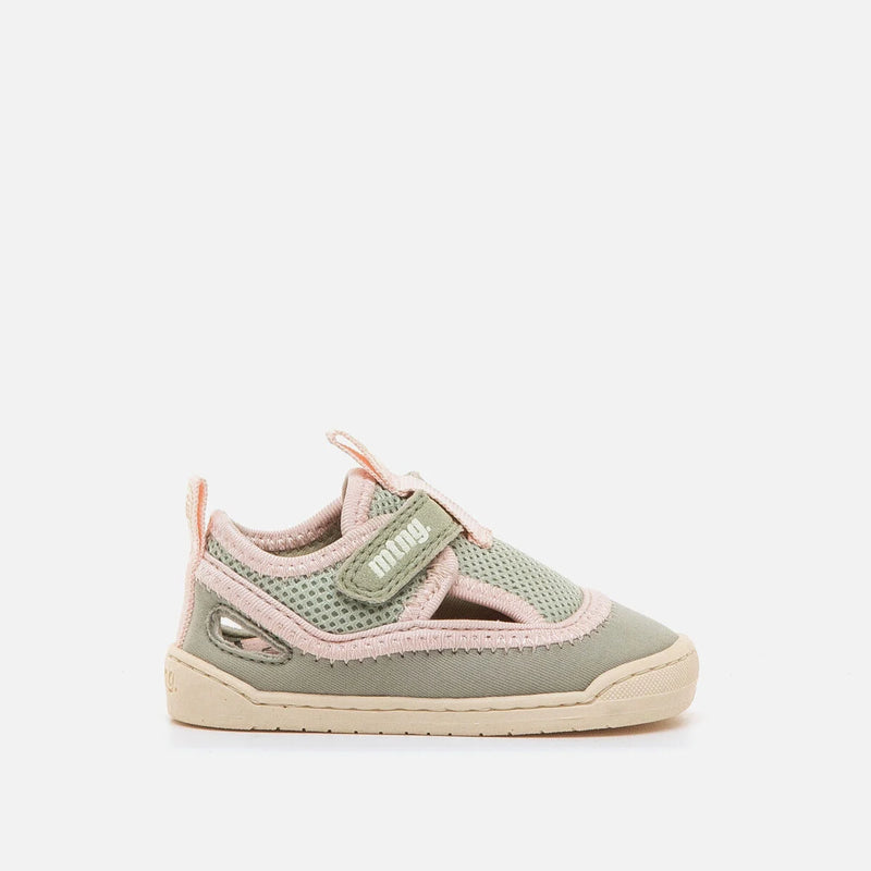 Sandalias Cangrejeras Barefoot Mustang free Verde y rosa