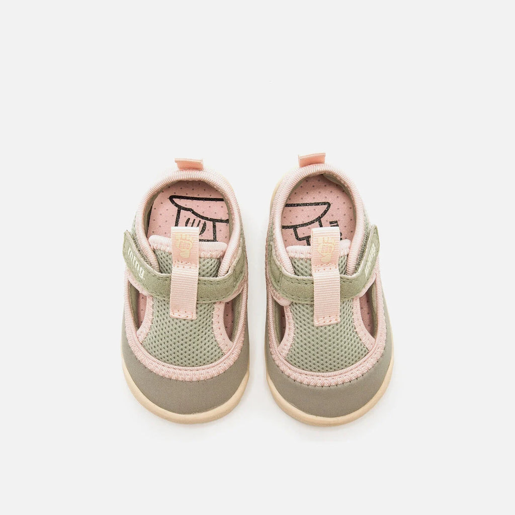 Sandalias Cangrejeras Barefoot Mustang free Verde y rosa