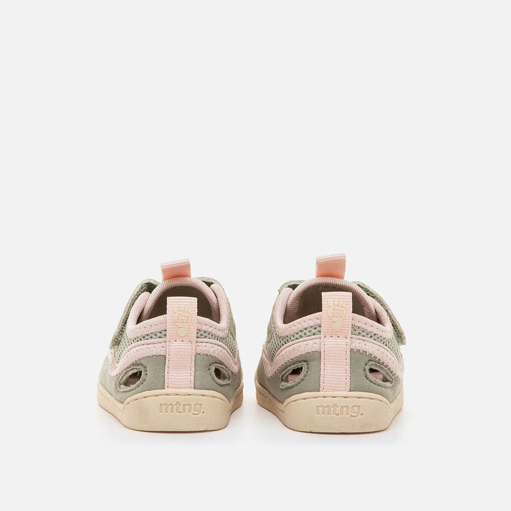 Sandalias Cangrejeras Barefoot Mustang free Verde y rosa