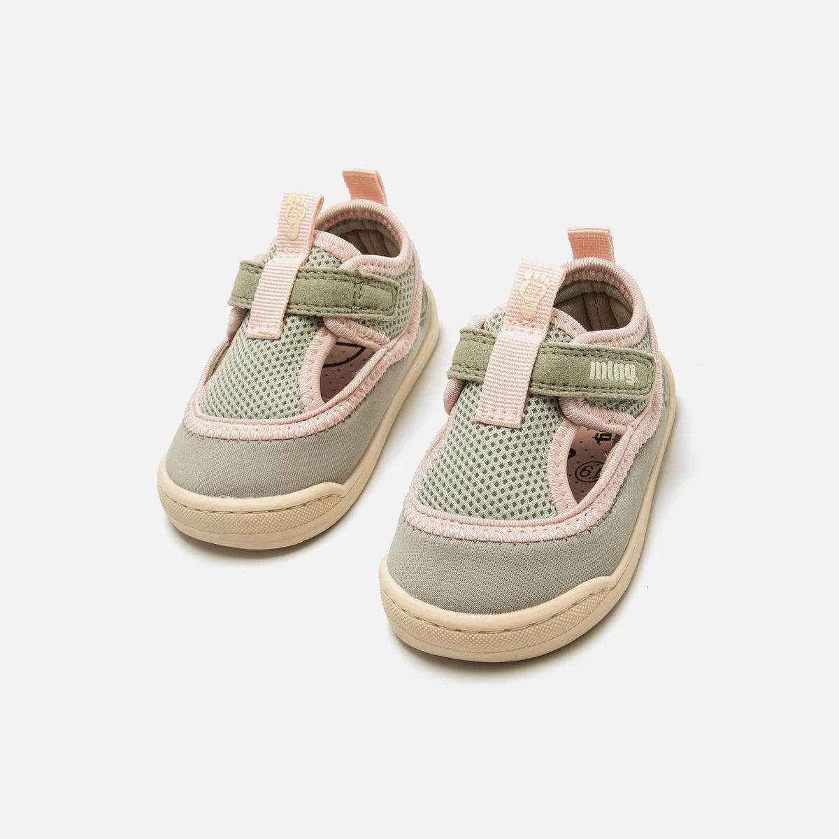 Sandalias Cangrejeras Barefoot Mustang free Verde y rosa