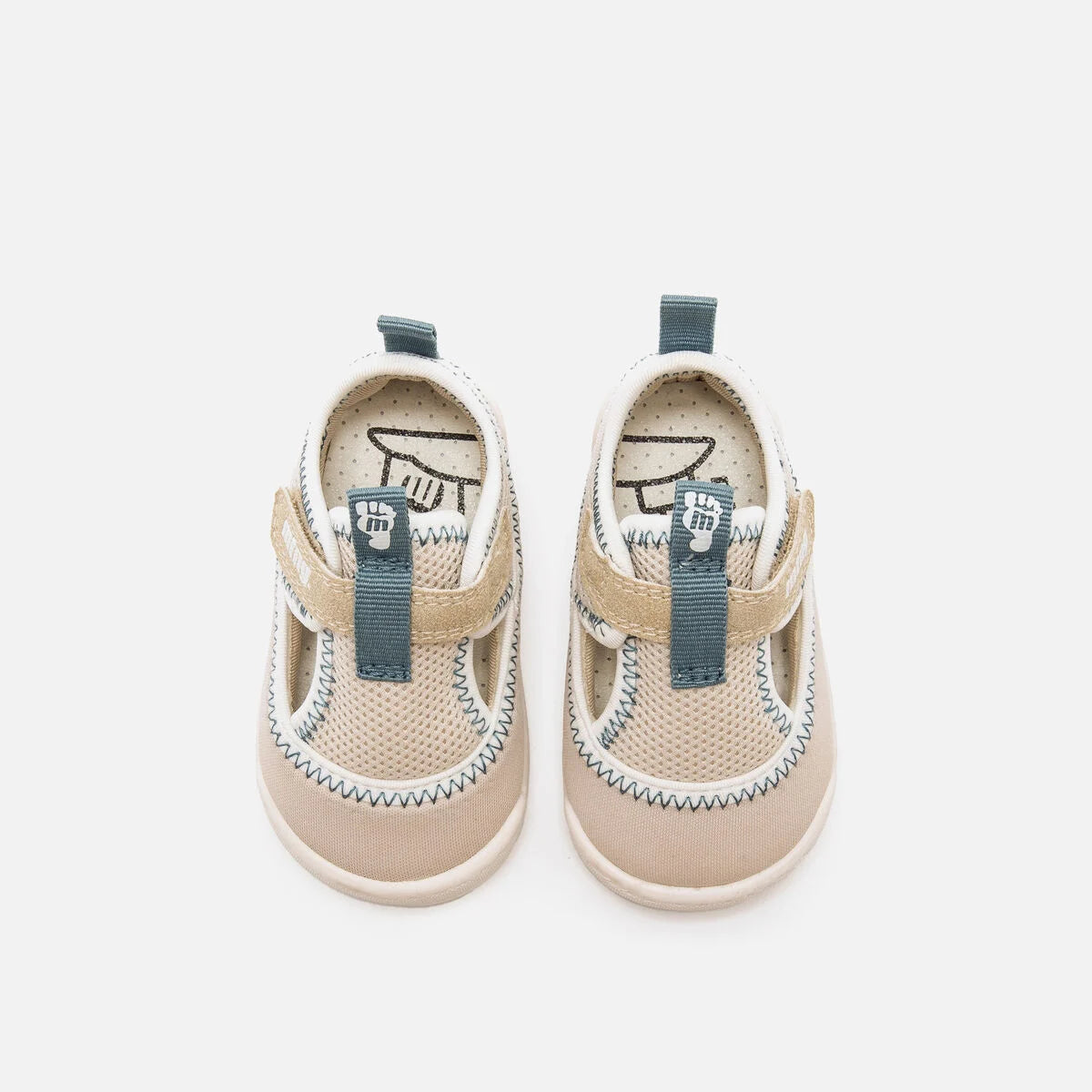 Sandalias Cangrejeras Barefoot Mustang free Beige y azul