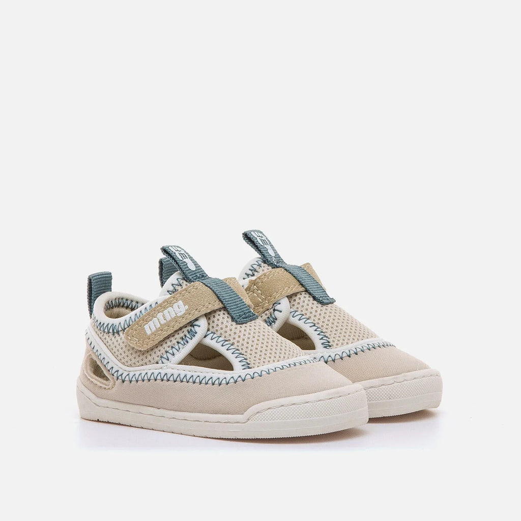 Sandalias Cangrejeras Barefoot Mustang free Beige y azul