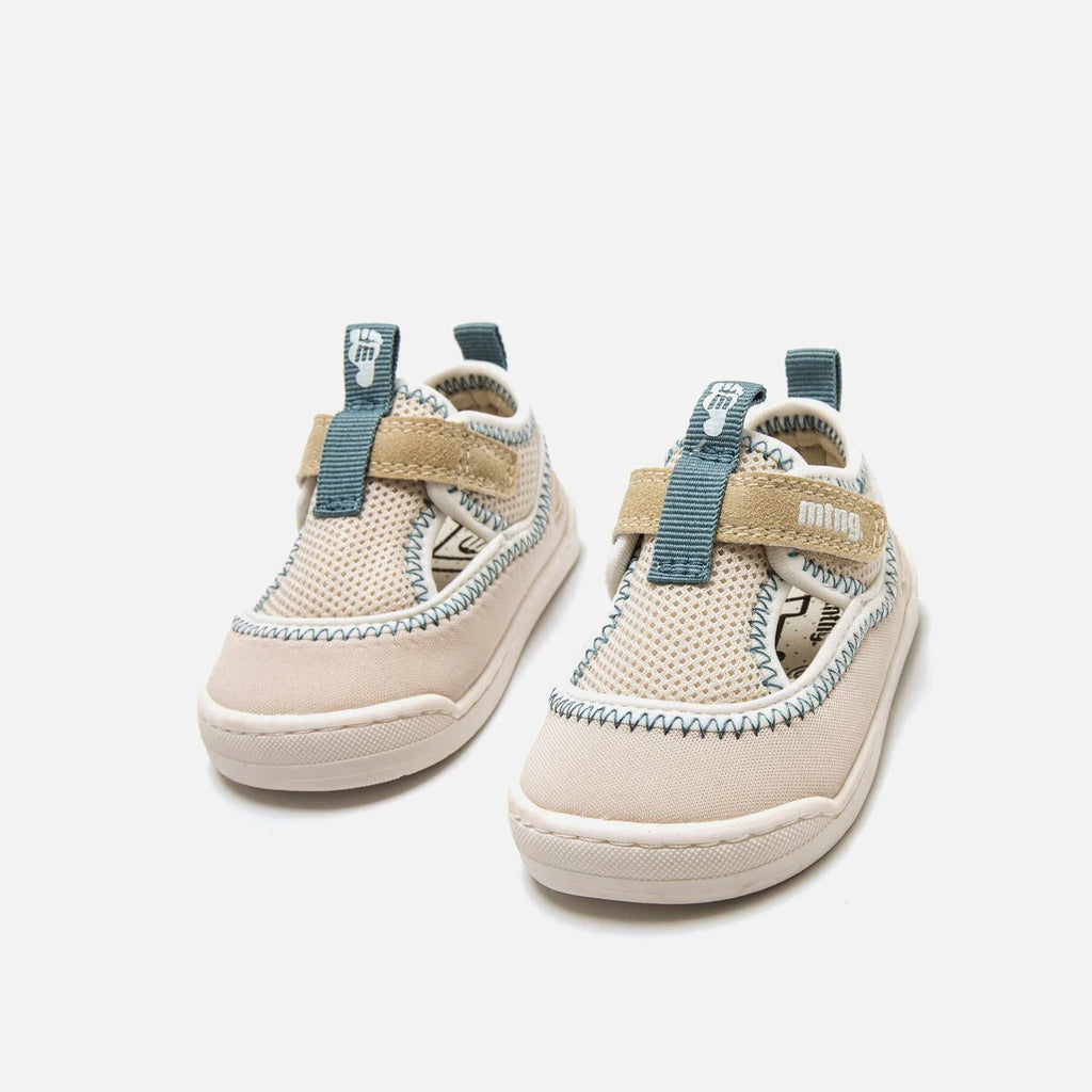Sandalias Cangrejeras Barefoot Mustang free Beige y azul