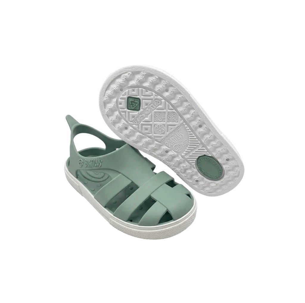Sandalias Barefoot Boatilus Bioty Verde y blanco