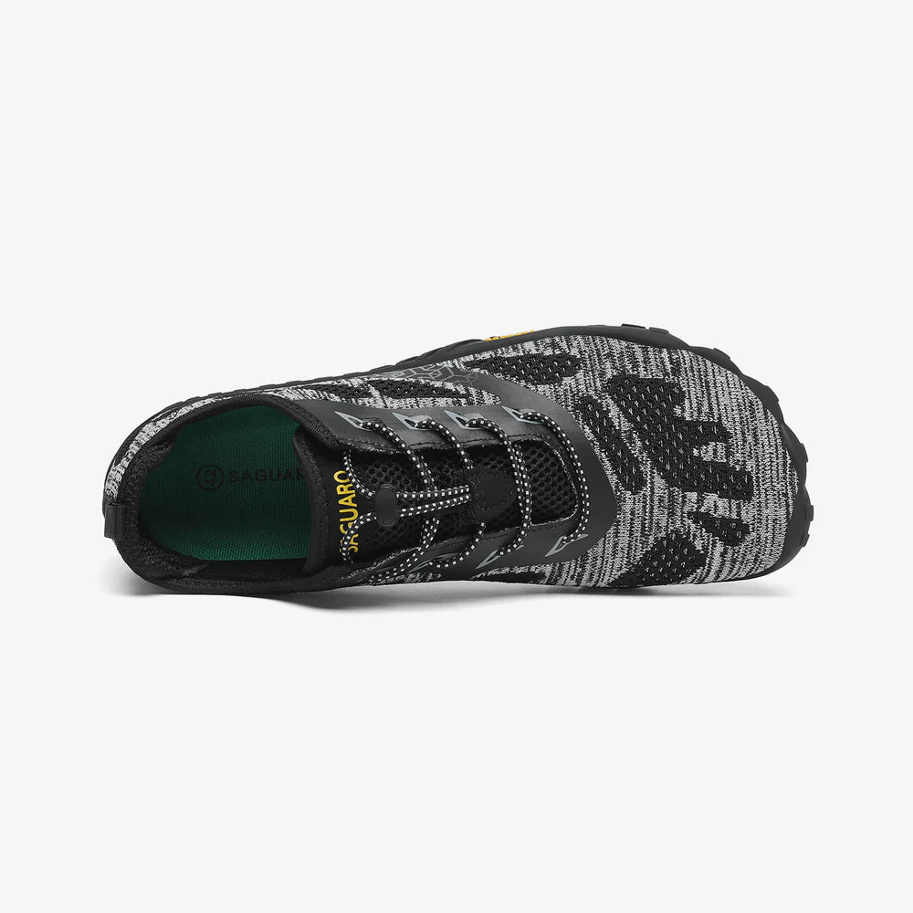 Saguaro Smart II Negro/Gris – Zapatos Barefoot Minimalistas | Zapatillas Transpirables con Suela Flexible para Caminar, Entrenar y Uso Diario