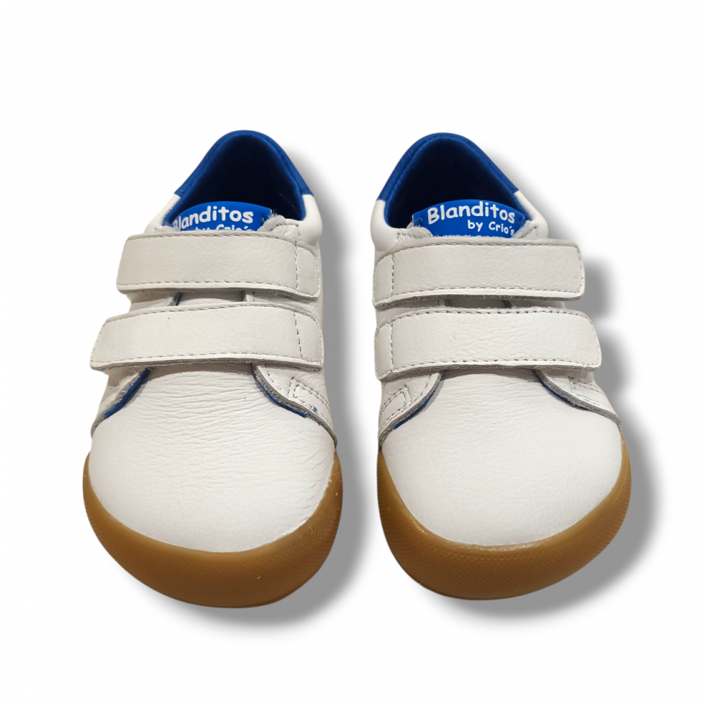 Deportivo niño\a Barefoot Londres Blanco y Azul Blanditos