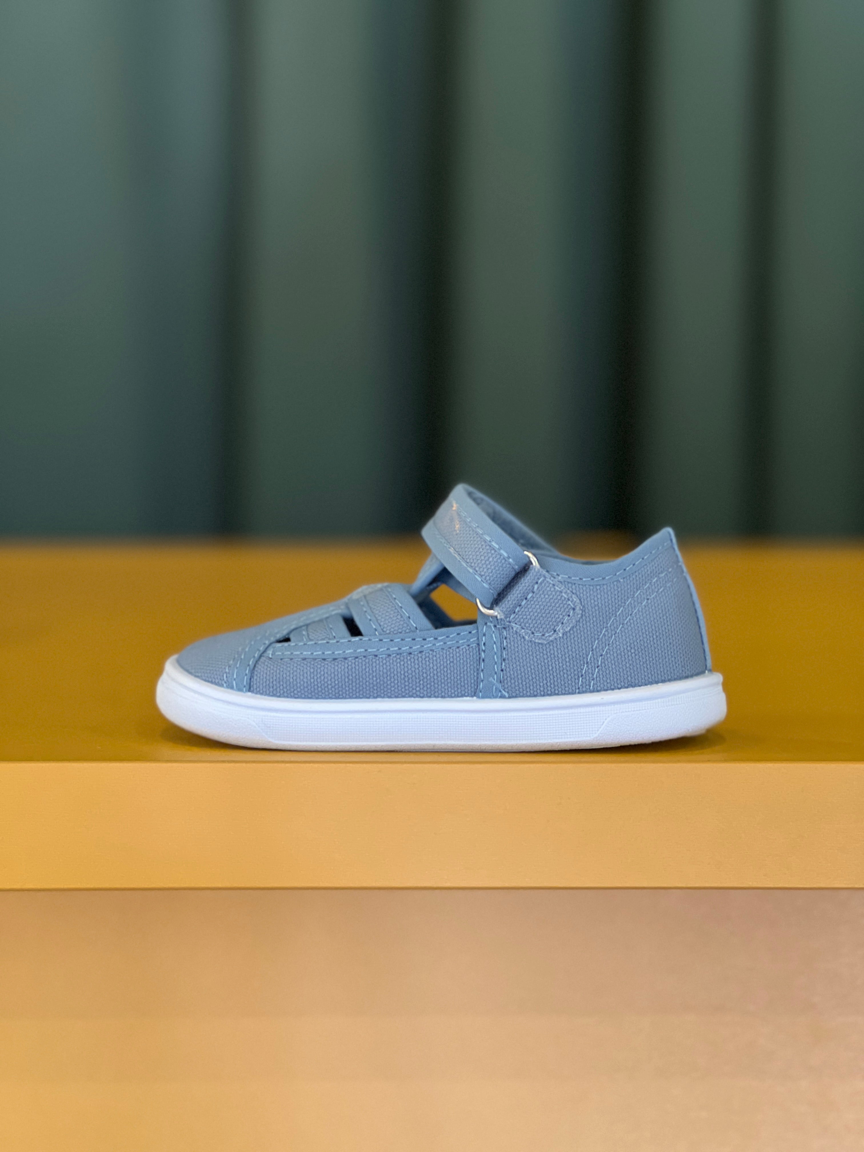 Sandalia Barefoot Infantil Blanditos Molly Jeans Azul