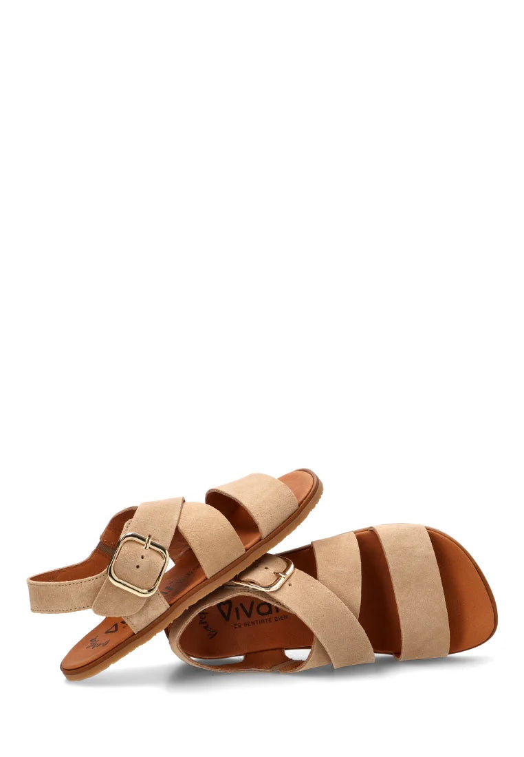 Sandalia Barefoot Vivant Lino Serraje Camello