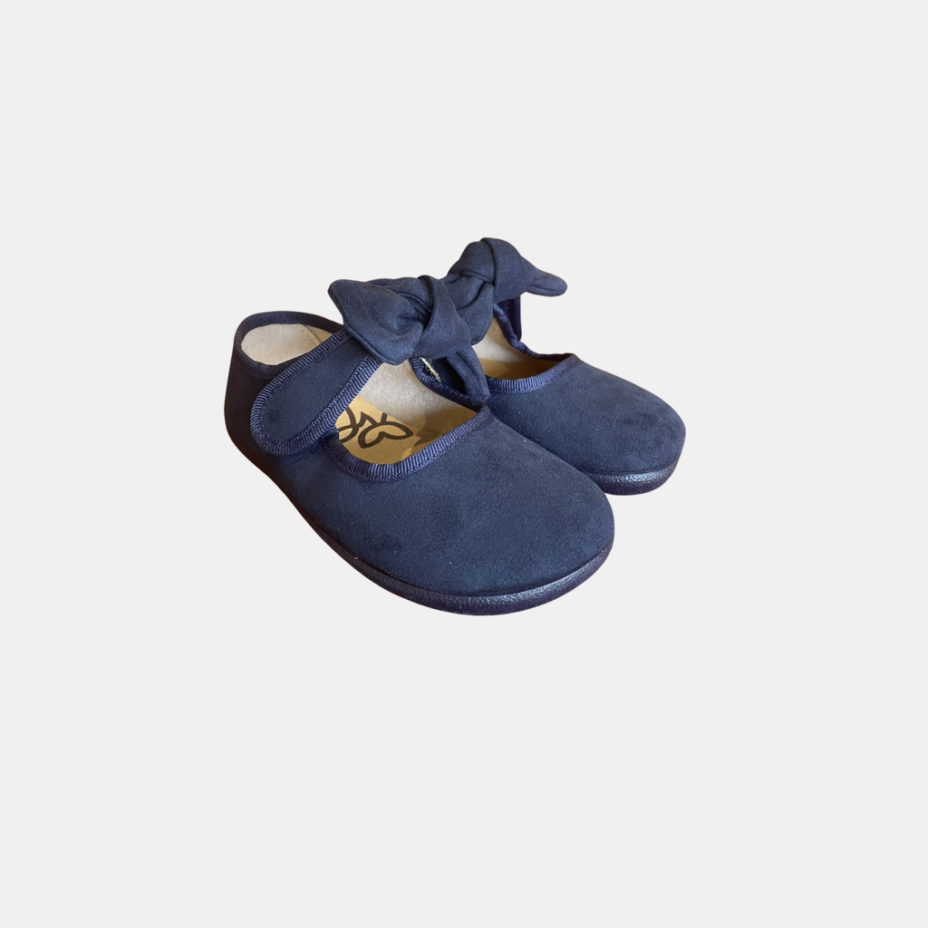 Merceditas Barefoot Batilas con Lazo Extraíble Azul Marino