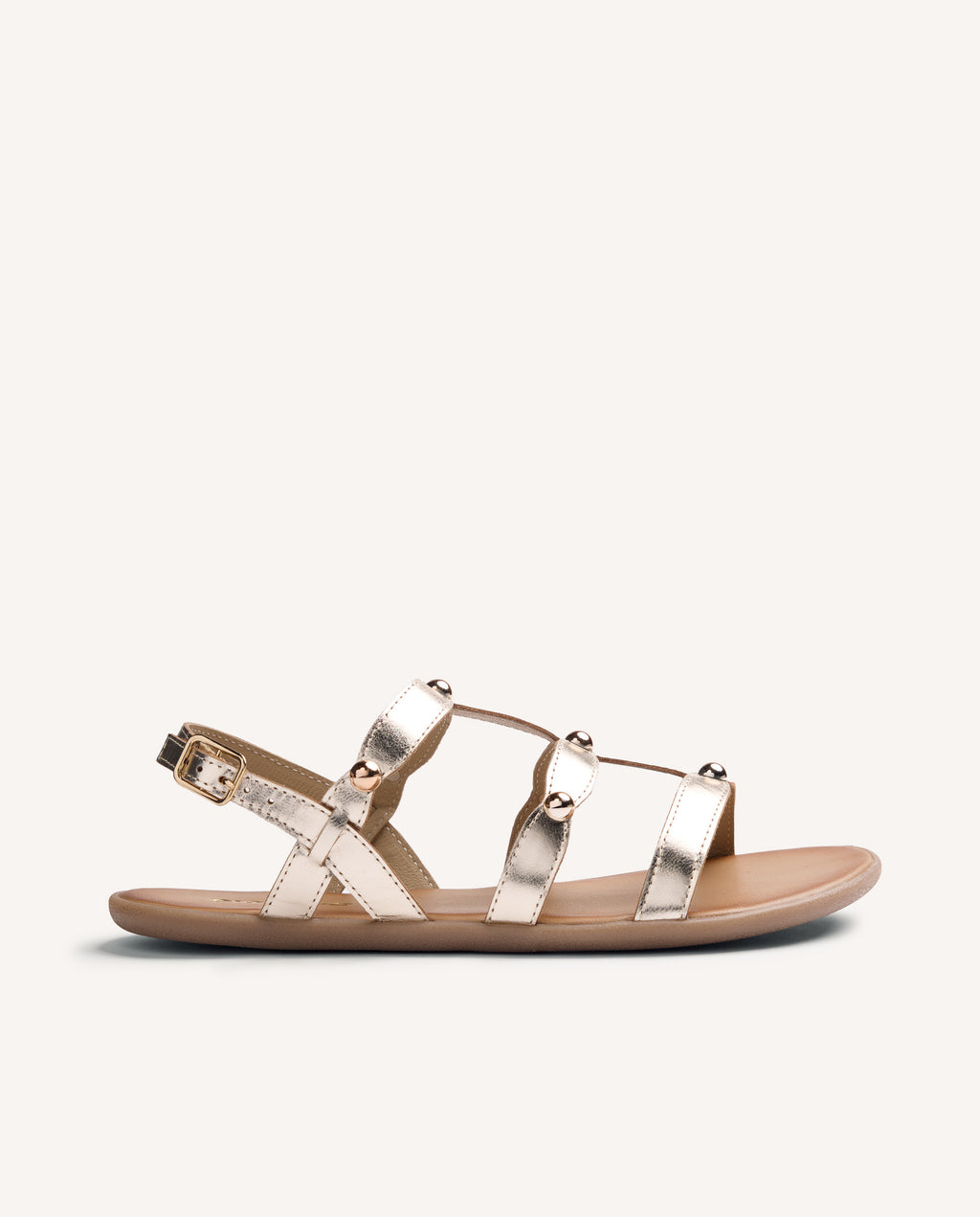 Sandalia Barefoot Dorada Mujer Nagara Gioseppo