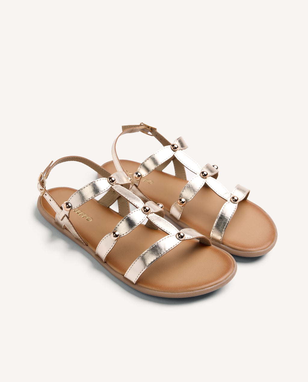 Sandalia Barefoot Dorada Mujer Nagara Gioseppo