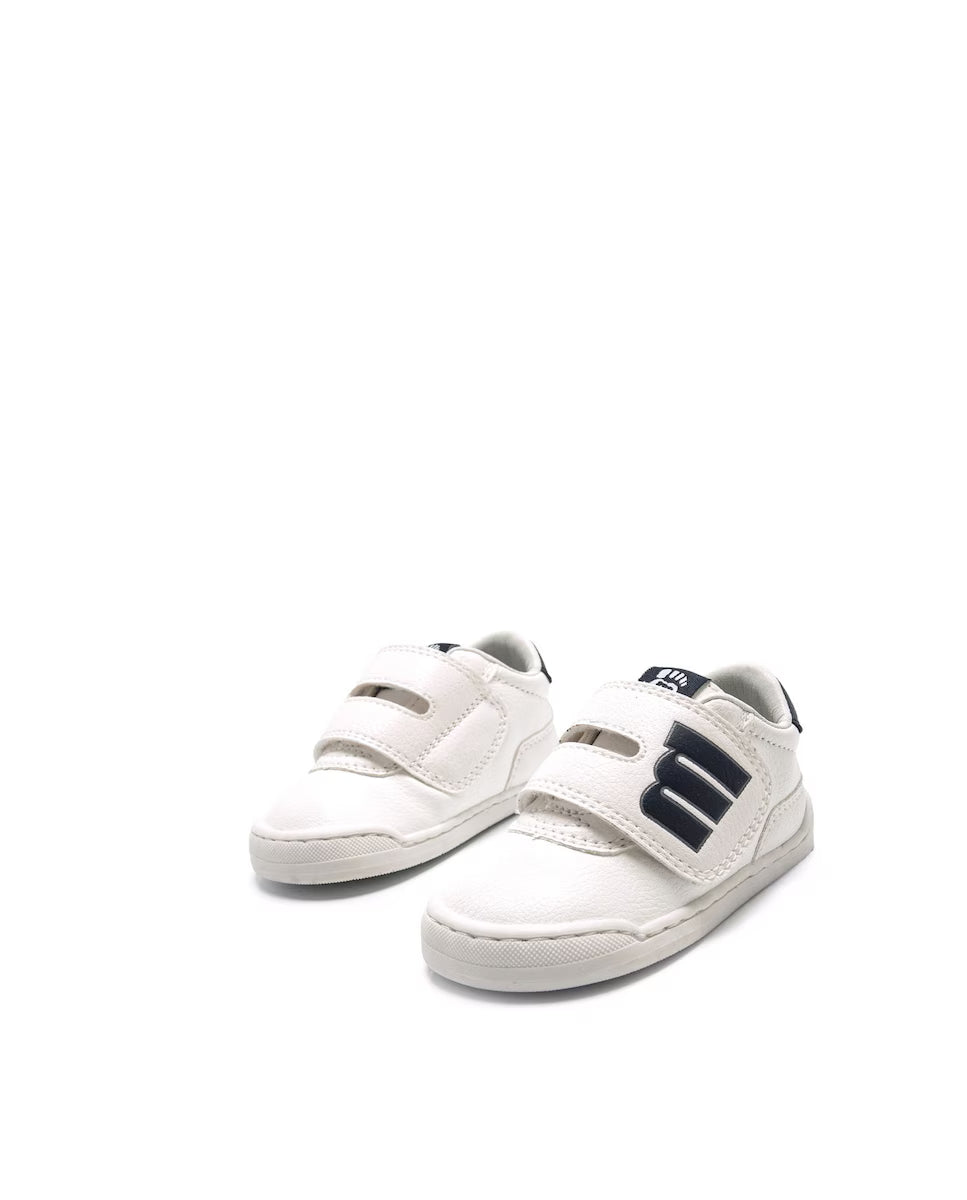 Zapatillas Barefoot Niño Blancas y Azules Mustang Free Baby – Calzado Respetuoso Infantil