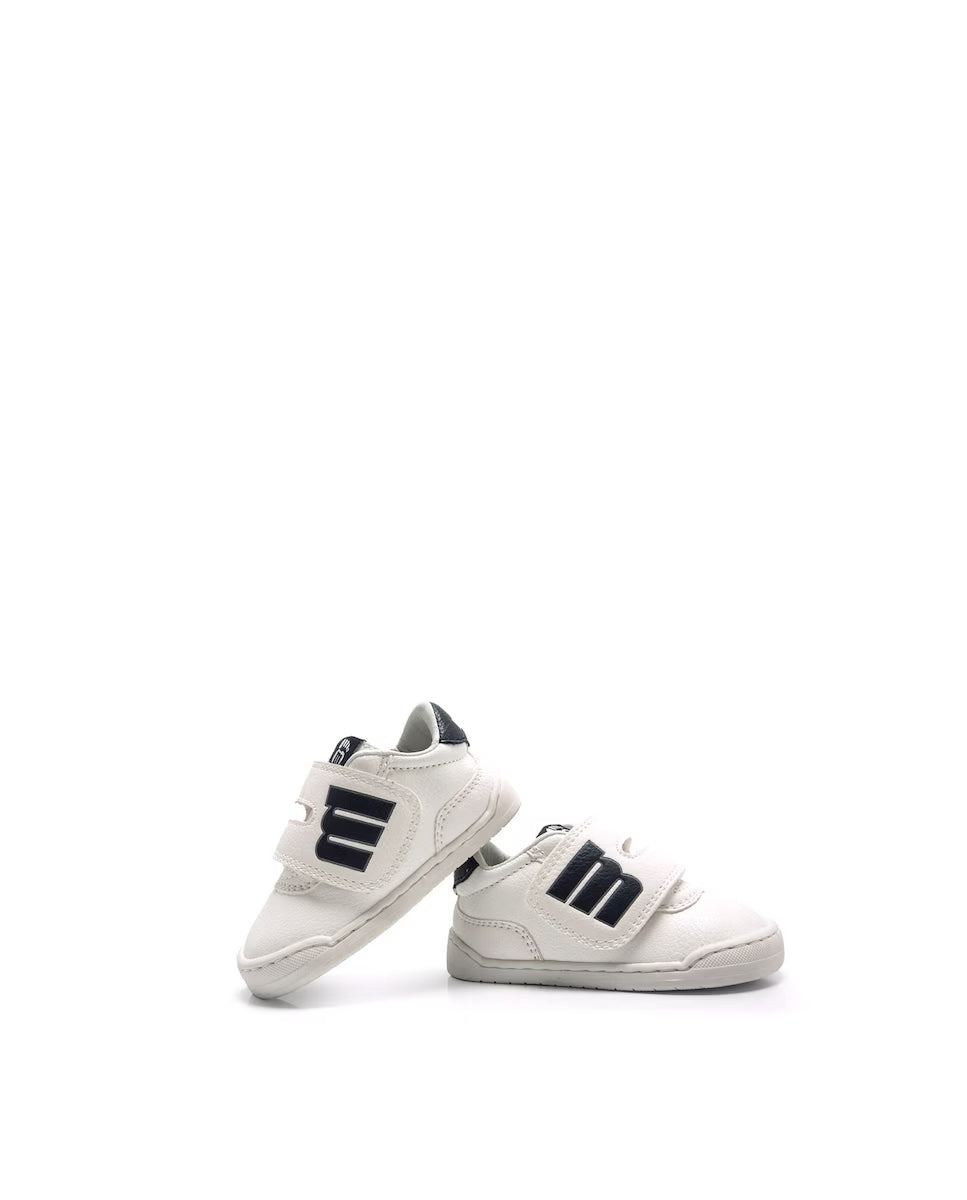 Zapatillas Barefoot Niño Blancas y Azules Mustang Free Baby – Calzado Respetuoso Infantil