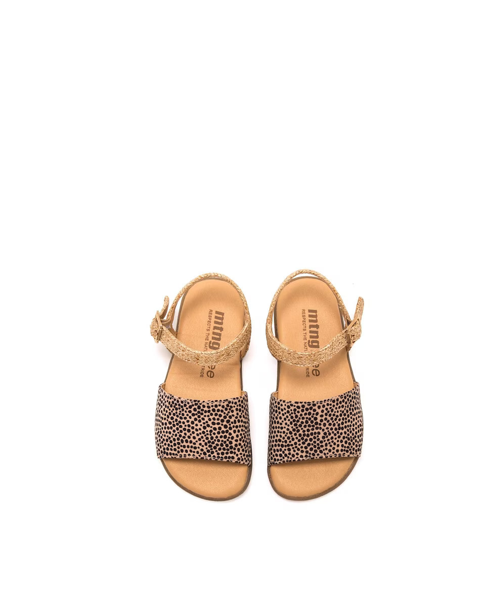 Sandalias Barefoot Mustang Punti Tan Moteado