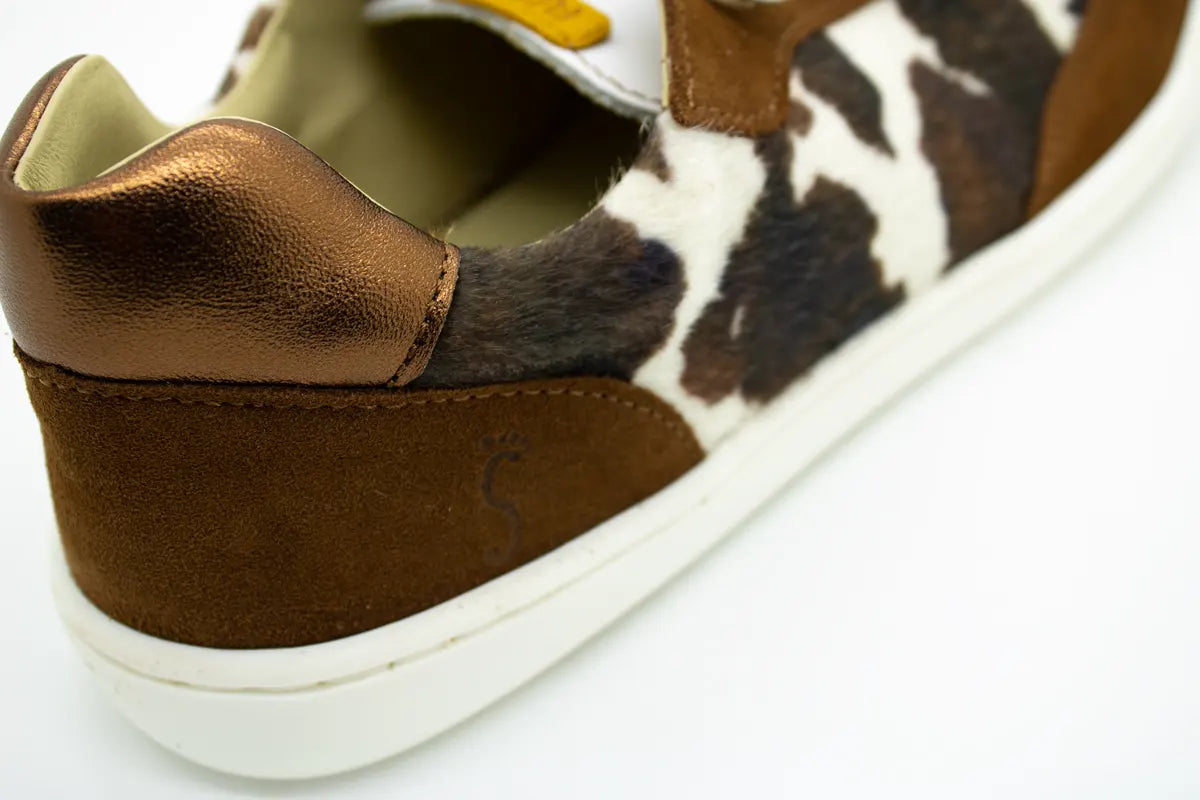 Flexi Nens Zapatillas Barefoot Adulto 9018-X Estampado Vaca – Calzado Respetuoso con Puntera Ancha, Suela Flexible y Drop Cero